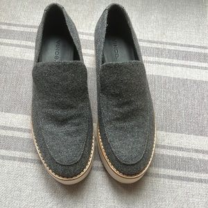 Vince gray wool platform loafers size 5 1/2